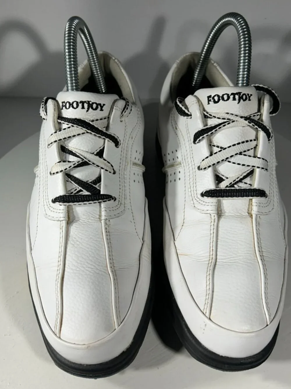 Footjoy eComfort Womens Leather Golf Shoes Size 6 M White Soft Spike Sneakers